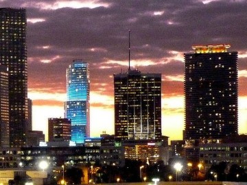 Miami Skyline with Many Commercial Buildings