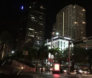 Brickell Avenue in Miami Buildings at Night