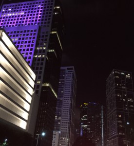 Miami Downtown Commercial Buildings at Night