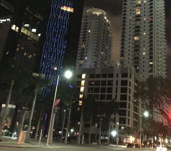 Downtown Miami Commercial Buildings at Night