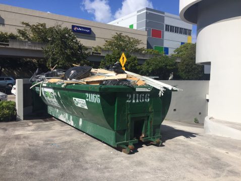 Construction Debris Outside of 2424 South Dixie Highway, Miami, Florida 33133 | March 1, 2017