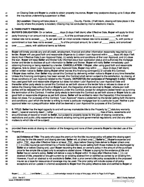 The Florida Commercial Property Purchase & Sale Contract CC-5 | Page 2