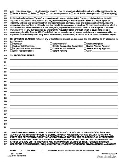 The Florida Commercial Property Purchase & Sale Contract CC-5 | Page 7