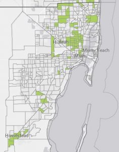 Click to access an interactive map of Miami-Dade area Opportunity Zones from the Bureau of Workforce Statistics & Economic Research