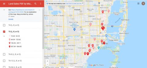 This is what the map should look like if you deselect all Miami 21 zoning classifications except for T5.