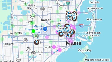 Sample custom interactive map showing properties with direct links to tax records and aerial and street level view imagery